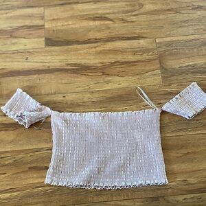 Chic Off-Shoulder Pink Crop Top